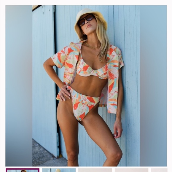 Skatie Marley Sunset Shirt and Bikini Top M/L NWT - Picture 3 of 13